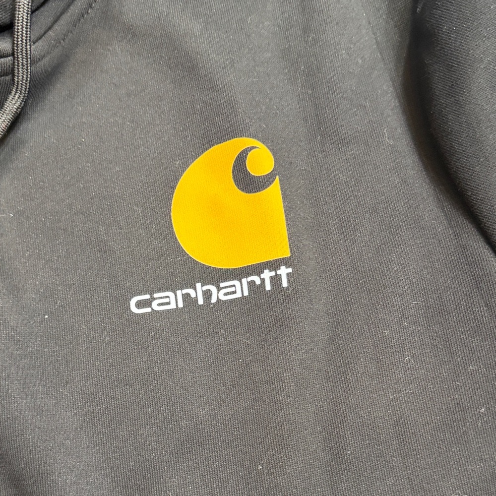 Carhartt Black Zip-Up Hoodie with Gold Logo - Picture 3 of 4